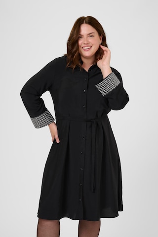 Robe-chemise 'KCcenia' KAFFE CURVE en noir : devant