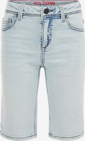 Coupe slim Jean WE Fashion en bleu : devant