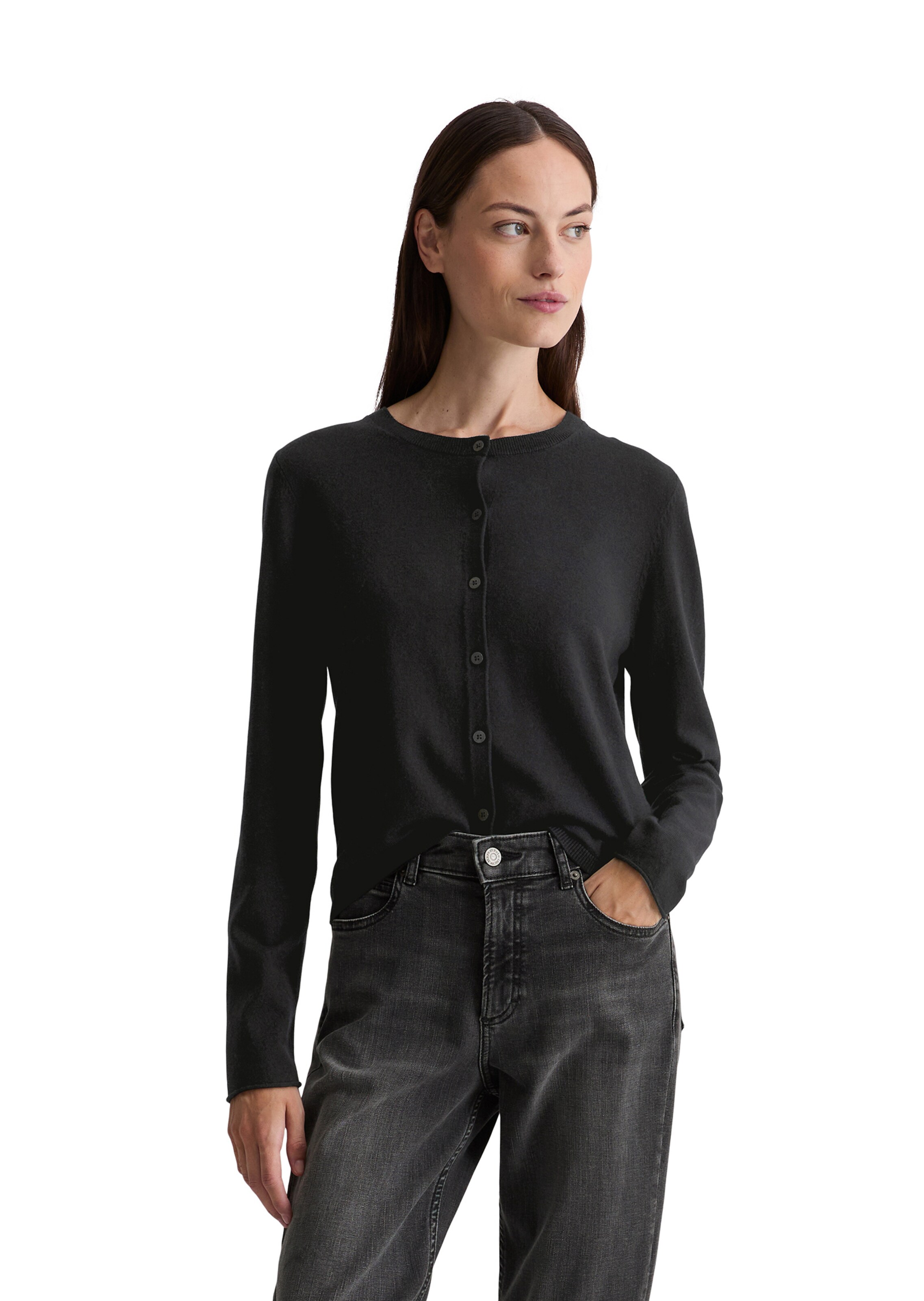 Marc O'Polo Вязаная кофта в Черный: спереди