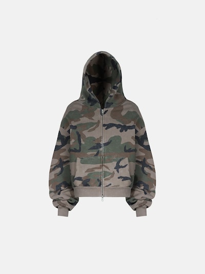 ENRAGE Sweatshirt 'CAMO ZIP'‌‌‌‌ in grünmeliert, Produktansicht