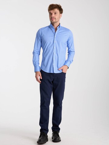 Slim fit Camicia business 'Leonardo' di 7Camicie in blu: frontale