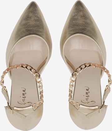 faina Slingback Pumps in Gold