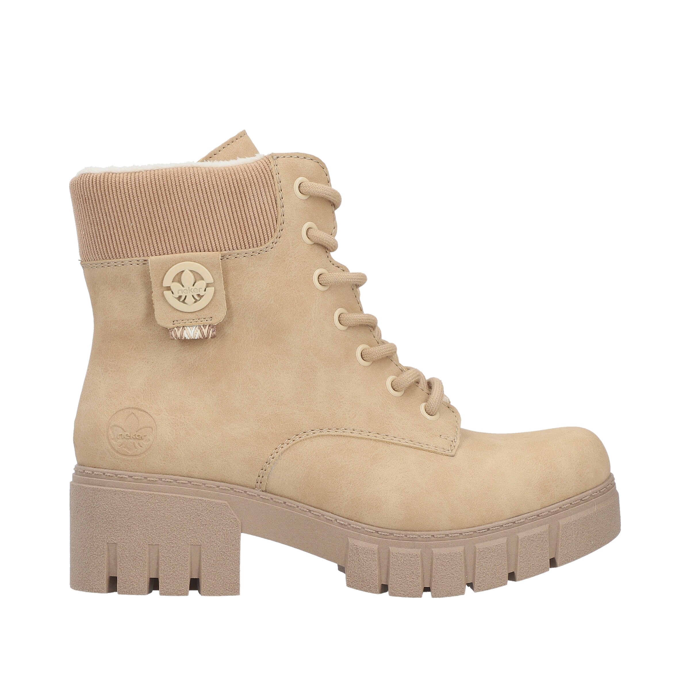 Rieker Lace-Up Boots in Beige