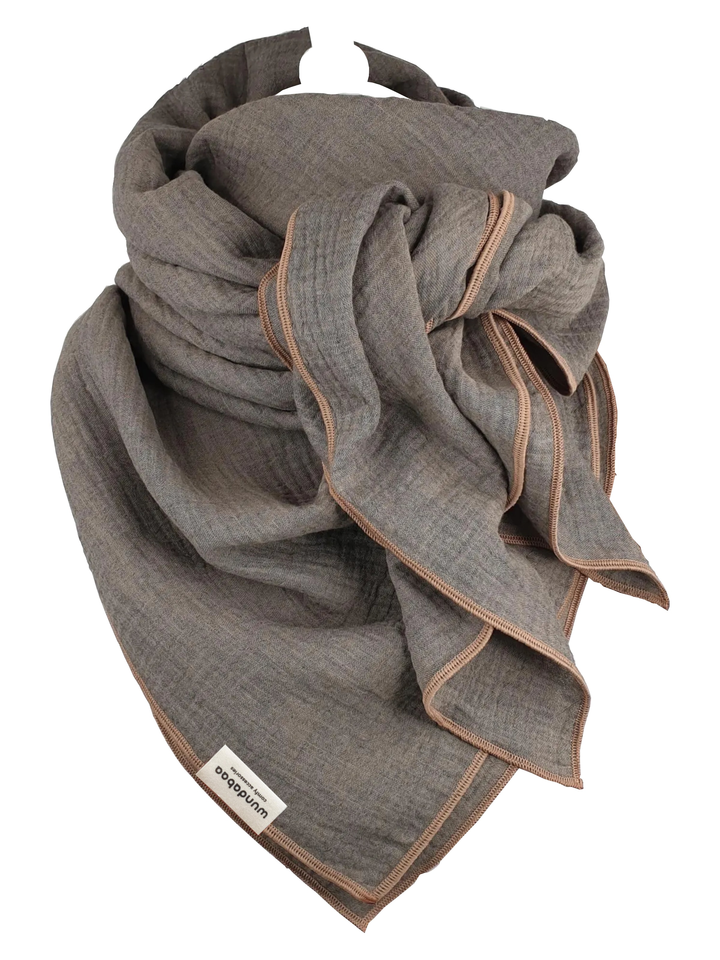 wundabaa Scarf 'Musselin' in Grey: front