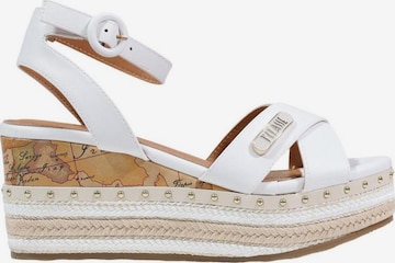 Sandalo 'WEDGE H80 1402 8662' di Alviero Martini 1a clase in bianco: frontale