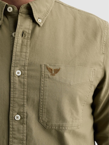 PME Legend Regularny krój Koszula 'Oxford shirt with garment-dye wash and button-down collar' w kolorze zielony