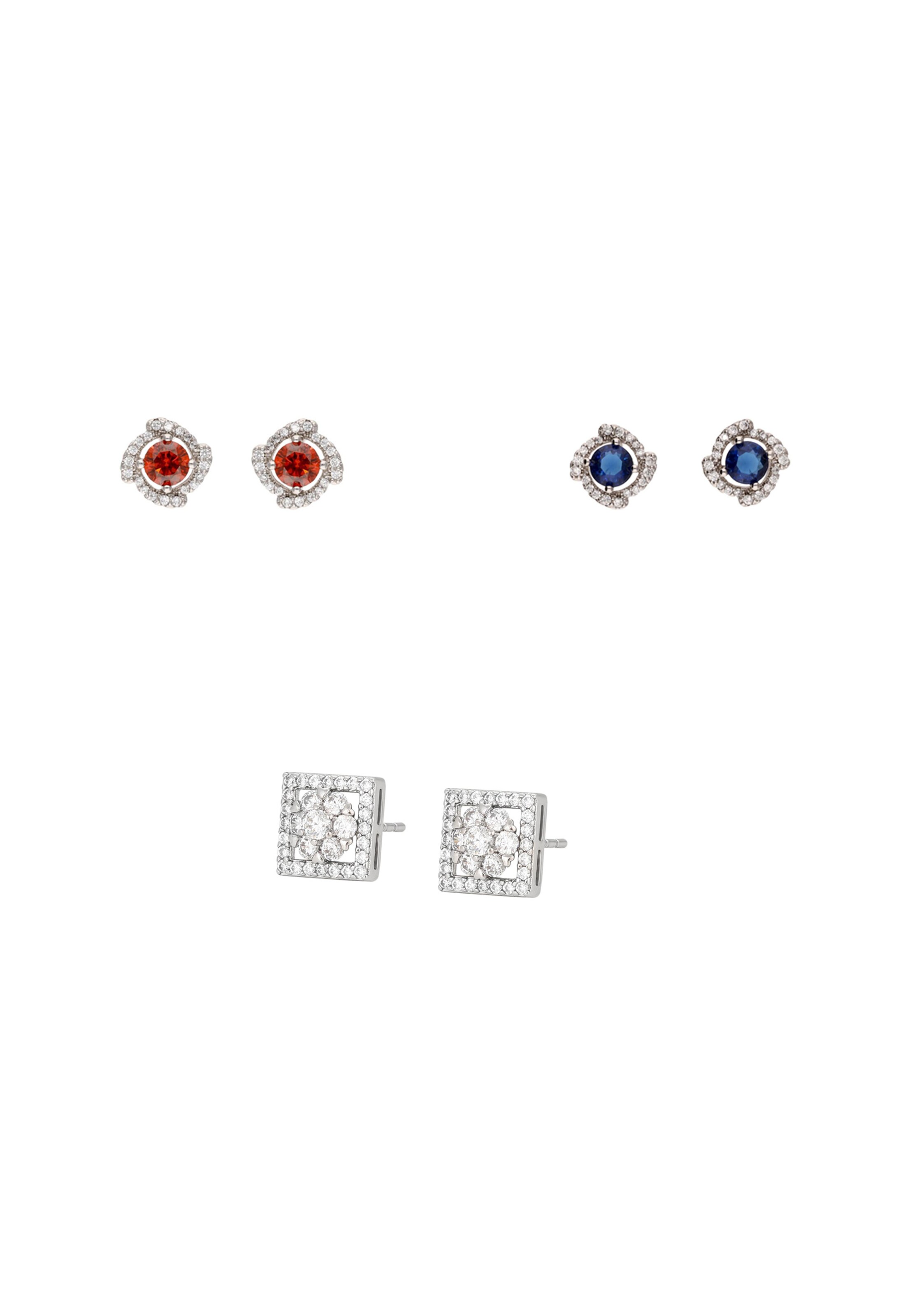 faina Oorbellen in de kleur Navy / Rood / Zilver, Productweergave