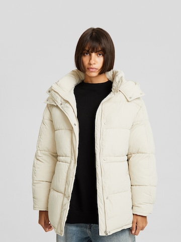 Bershka Winter jacket in Beige: front