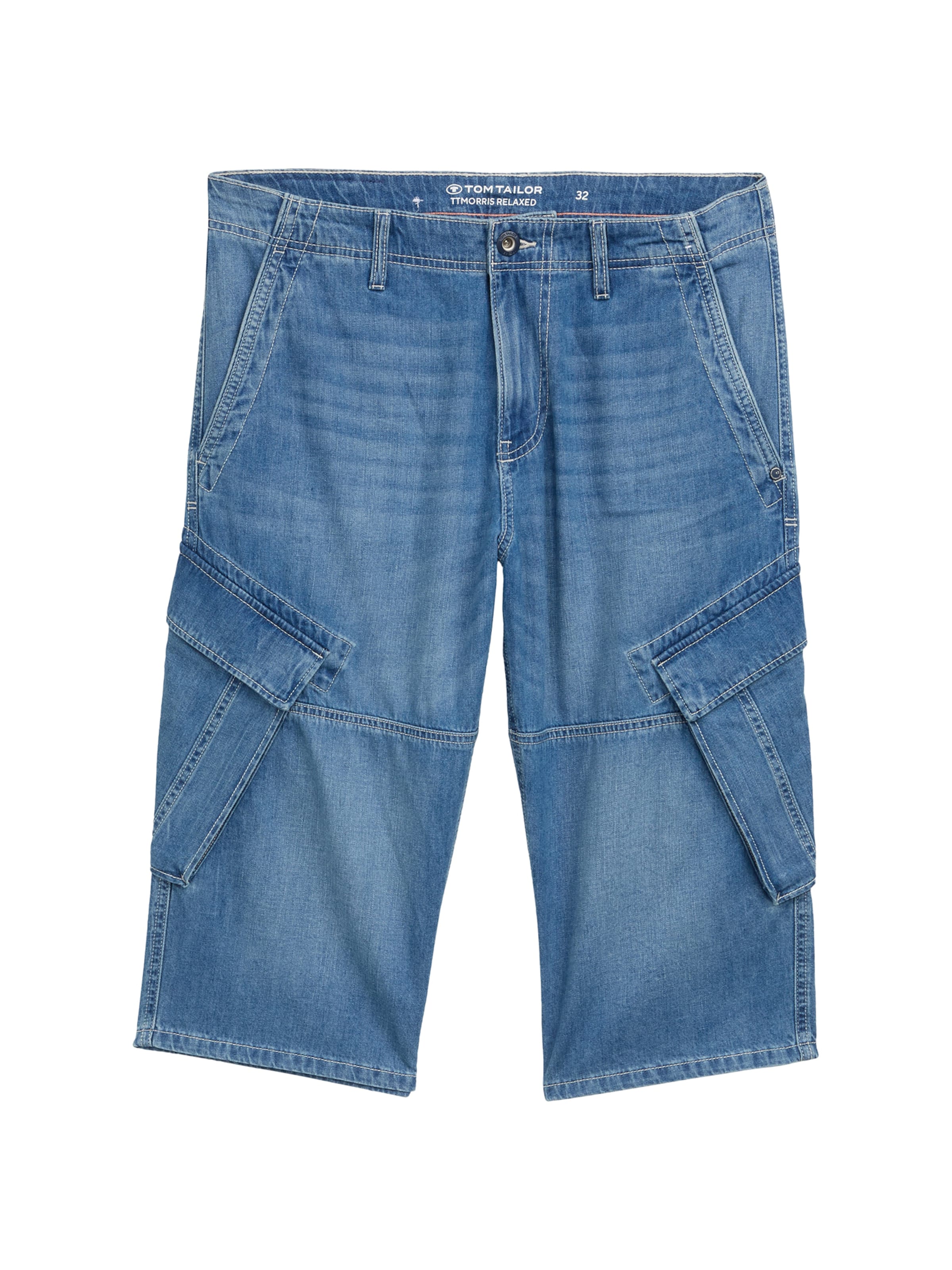 TOM TAILOR Avar lõige Klapptaskutega teksapüksid 'MORRIS', värv sinine: eest vaates