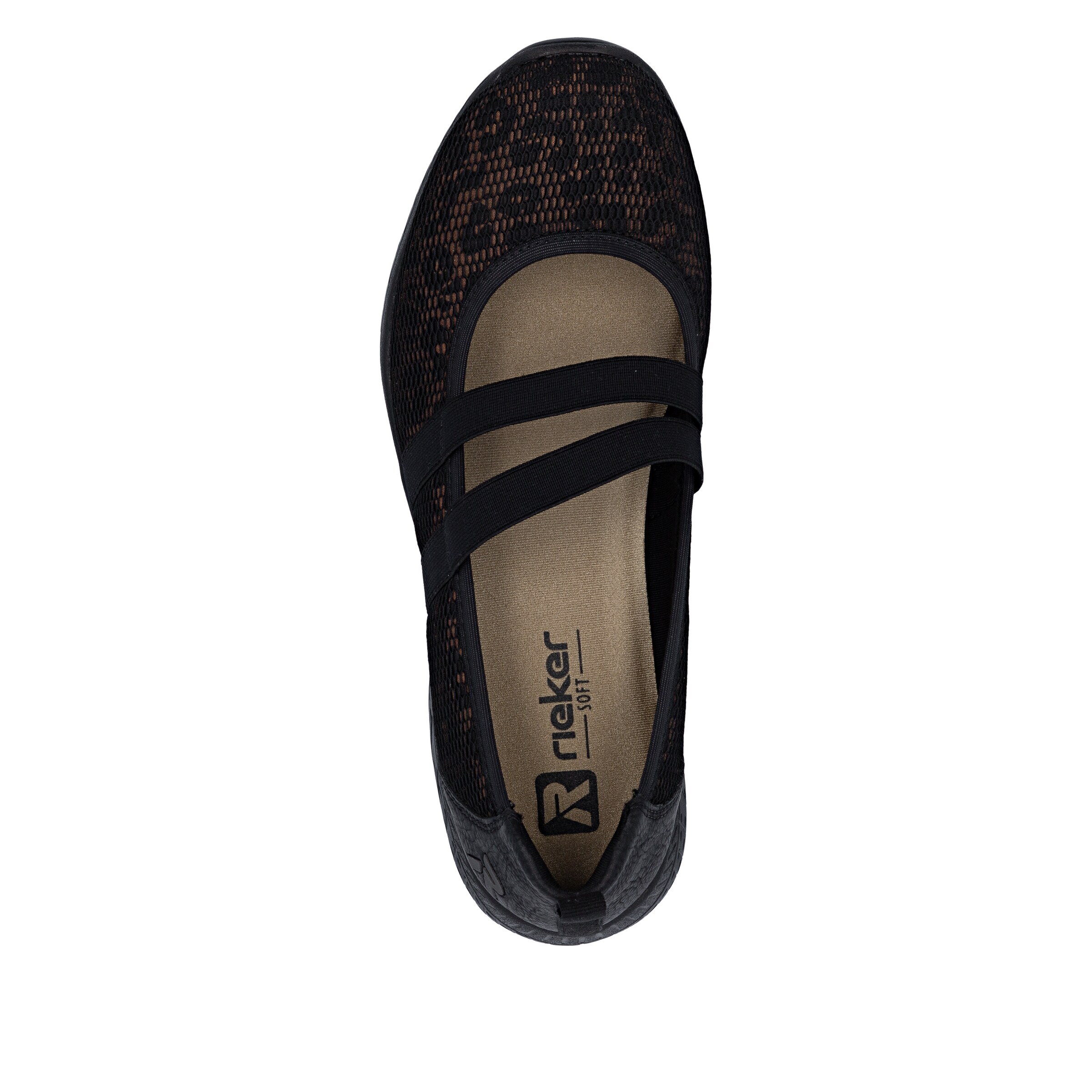 Rieker Ballet Flats with Strap in Black