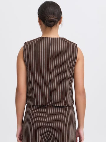 ICHI Suit vest ' IXKATE PINSTRIPED WA ' in Brown