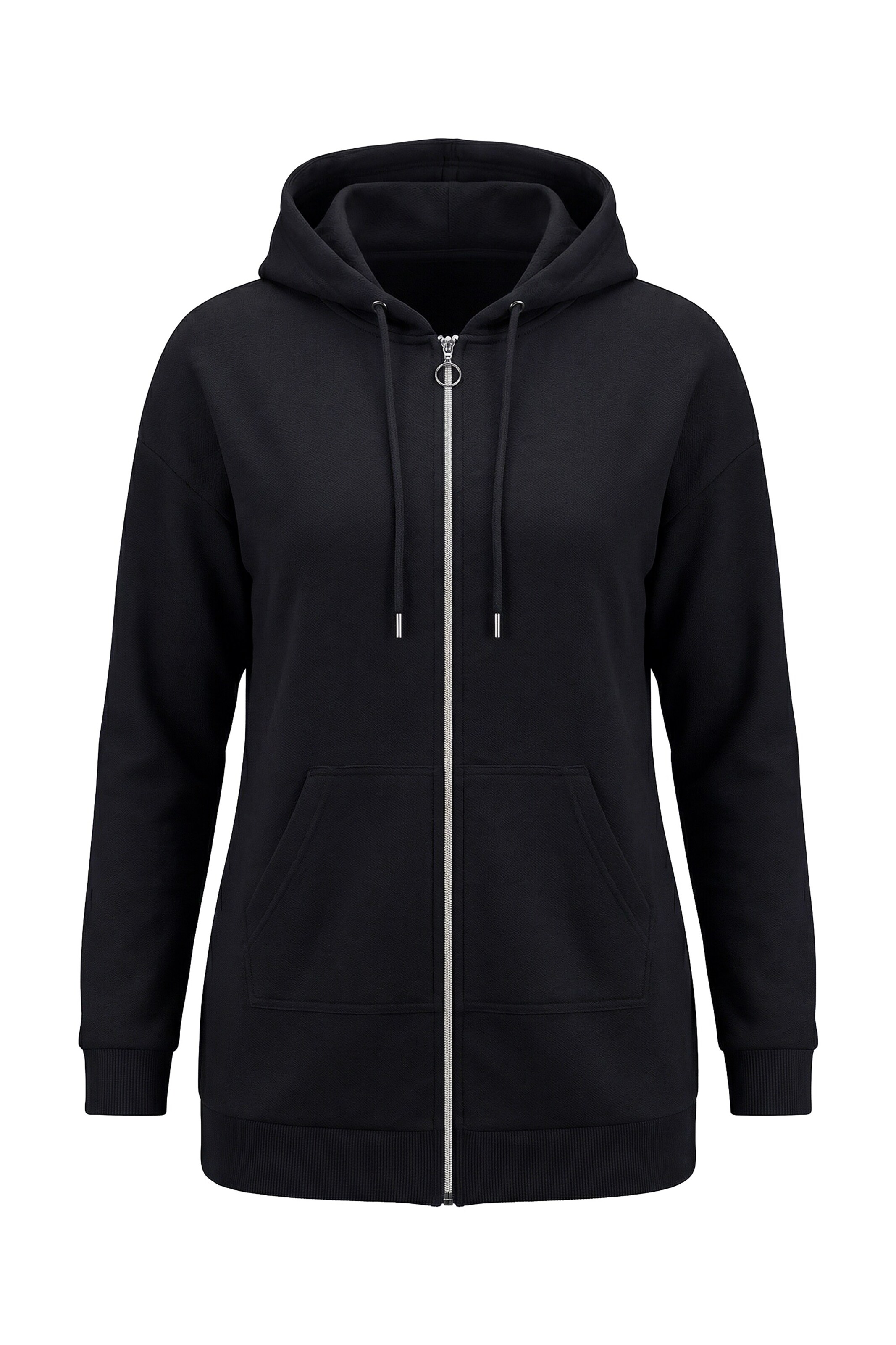 Angel of Style Sweatvest in Zwart: voorkant