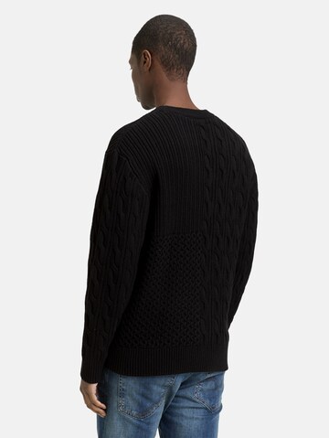 TOM TAILOR DENIM Pullover in Schwarz