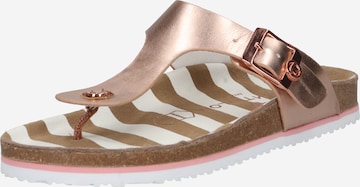TOM TAILOR T-Bar Sandals in Gold: front