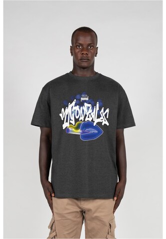 MJ Gonzales T-shirt 'Kiss' i grå: framsida
