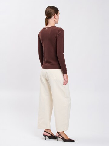 Influencer Knit Cardigan in Brown