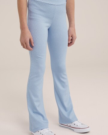 WE Fashion Flared Leggings in Blue: front