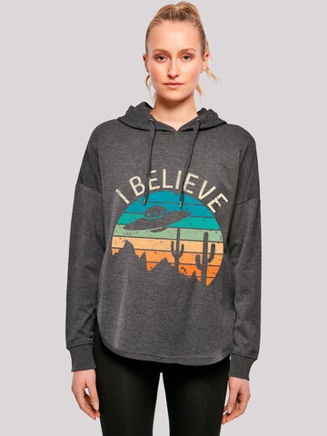 F4NT4STIC Sweatshirt 'I Believe UFO Alien Sonnenuntergang' in Grey: front