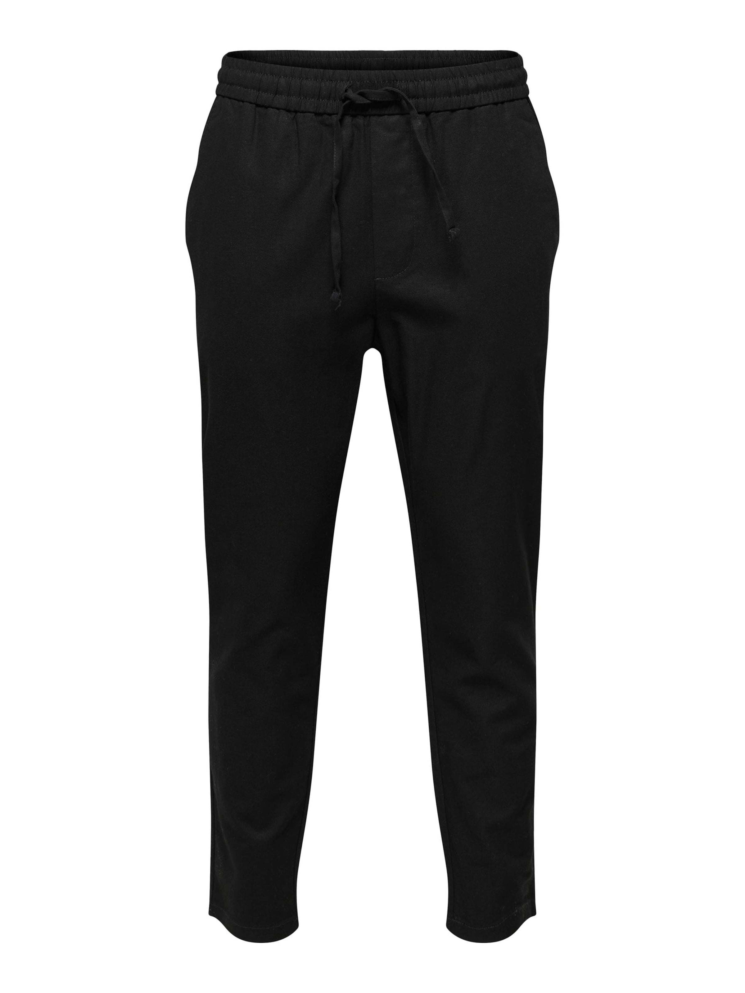 Only &amp; Sons Tapered Pants &#x27;Linus&#x27; in Black: front