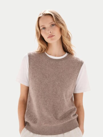 GOBI Cashmere Stickad väst 'Women's Timeless Cashmere Crewneck Vest' i grå: framsida