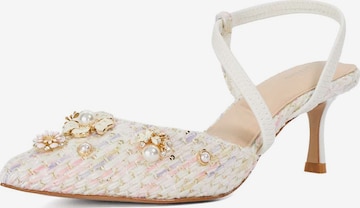 Escarpins à bride arrière 'Dyana' Dune LONDON en blanc : devant
