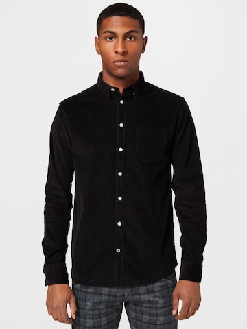 Kronstadt Regular fit Button Up Shirt 'Johan' in Black: front