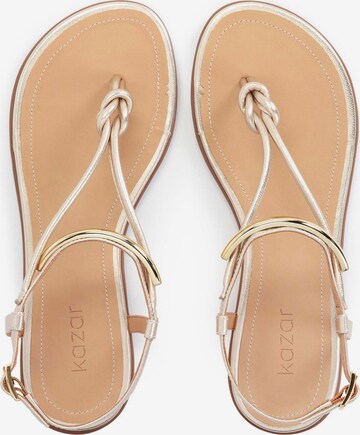 Kazar T-bar sandals in Gold