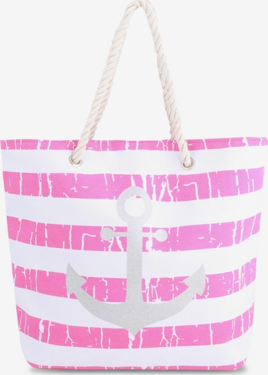 normani Sac de plage en gris clair / fuchsia / blanc, Vue avec produit