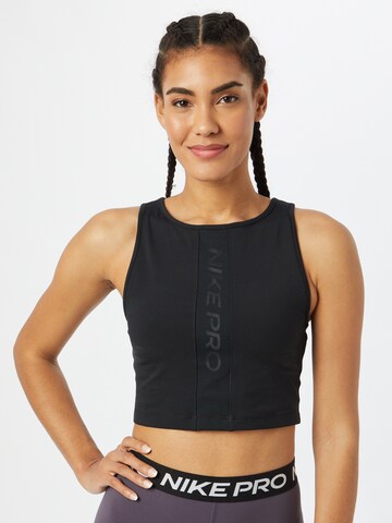 NIKE Sports top in Black: front