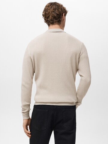 MANGO MAN Sweter 'ANTIGUAS' w kolorze beżowy