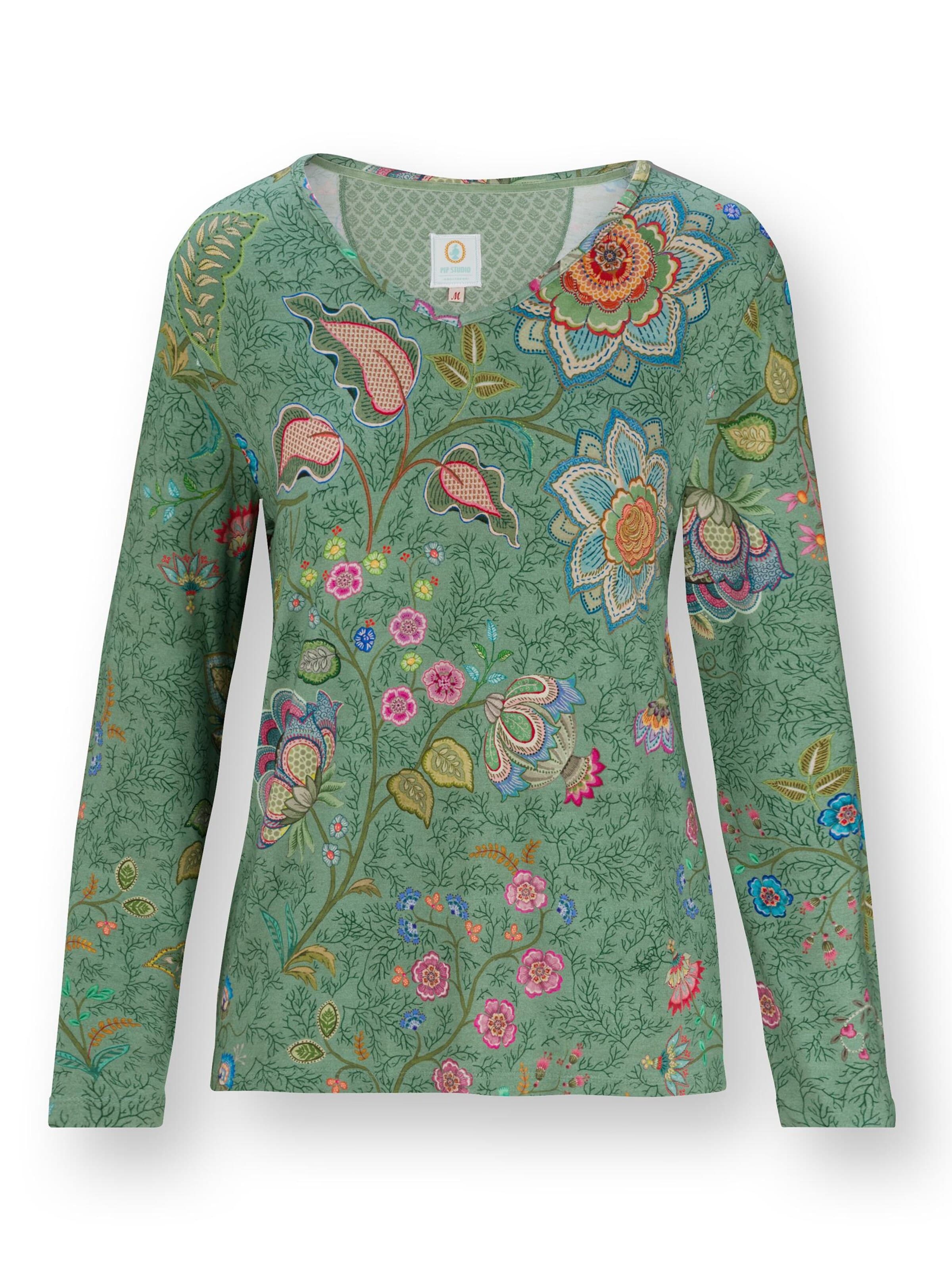 PIP STUDIO Pajama Shirt in Green: front