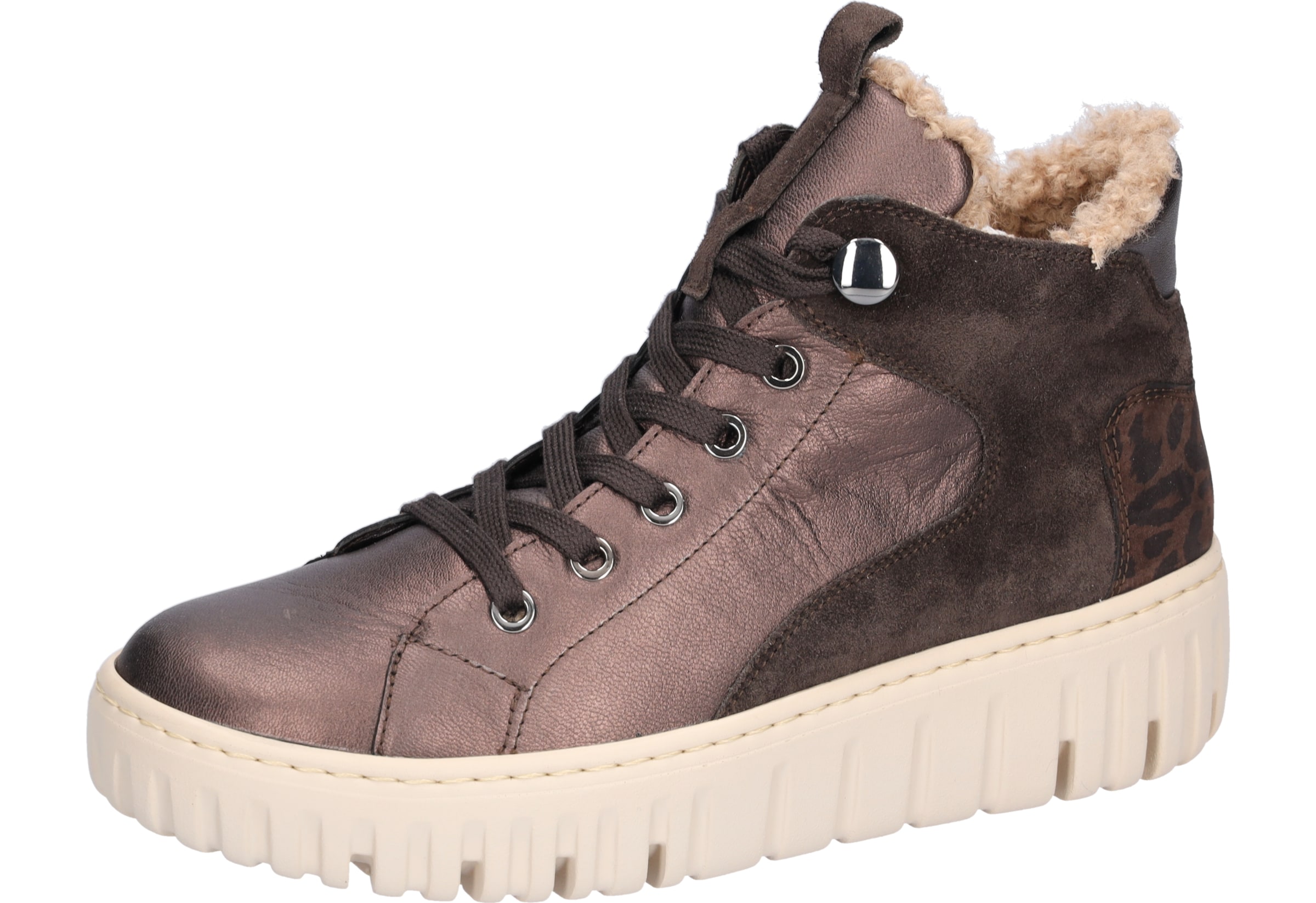 WALDLÄUFER Lace-Up Ankle Boots in Brown: front