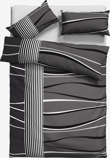 MY HOME Bettbezug in stone / dunkelgrau / schwarz / weiß, Produktansicht
