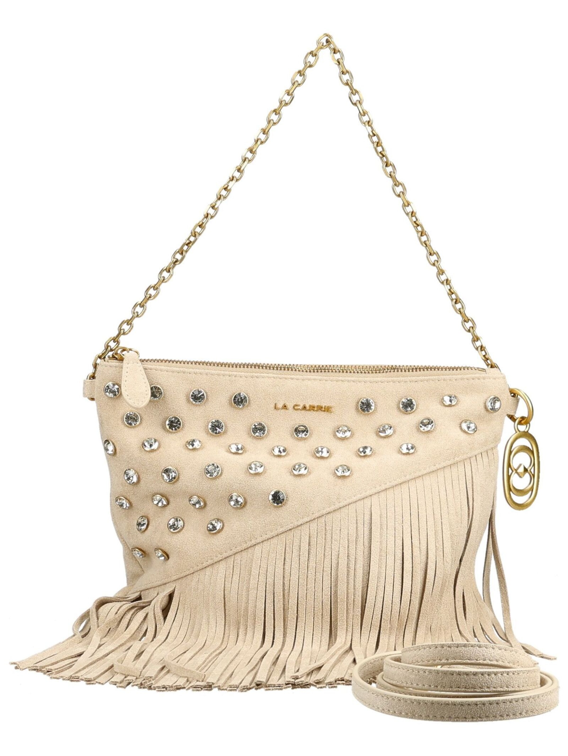 La Carrie Crossbody bag in Beige: front