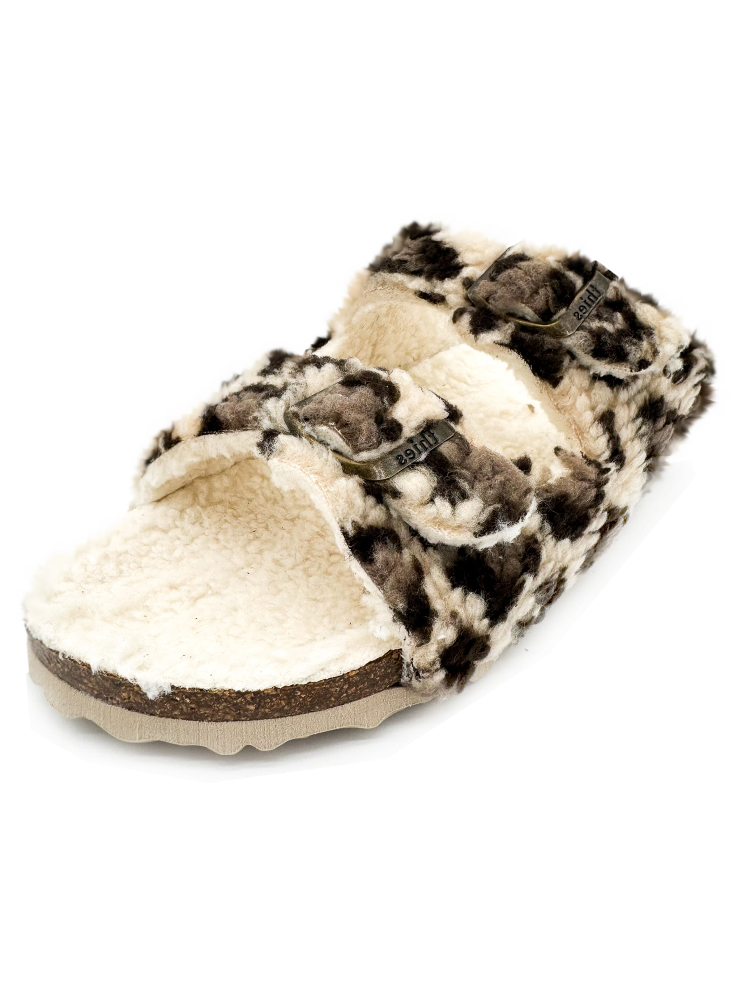 thies Mules 'thies 1856 ® Rec Leo Teddy Sandal' in Beige: front