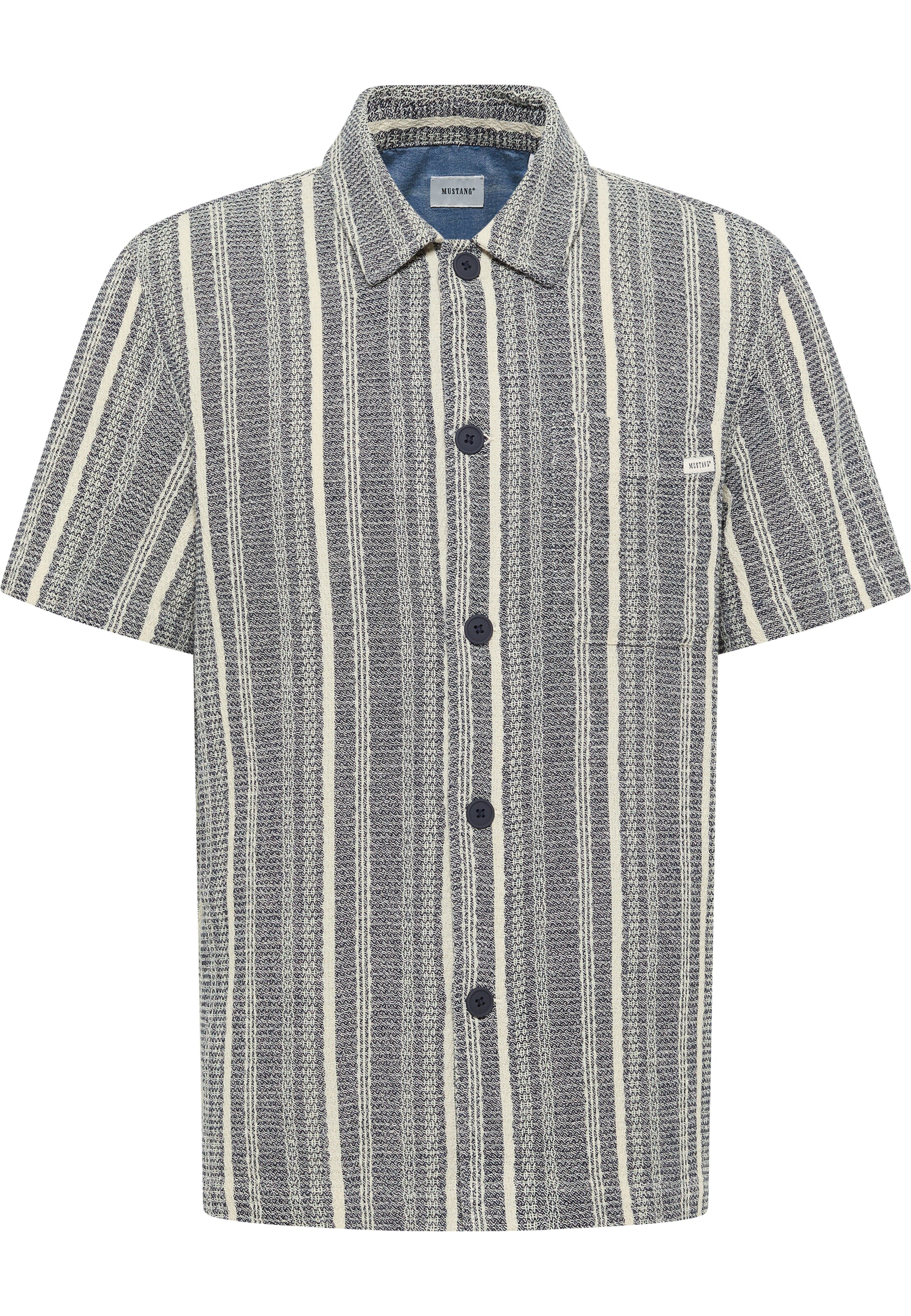 MUSTANG Regular fit Button Up Shirt 'Holiday' in Blue: front