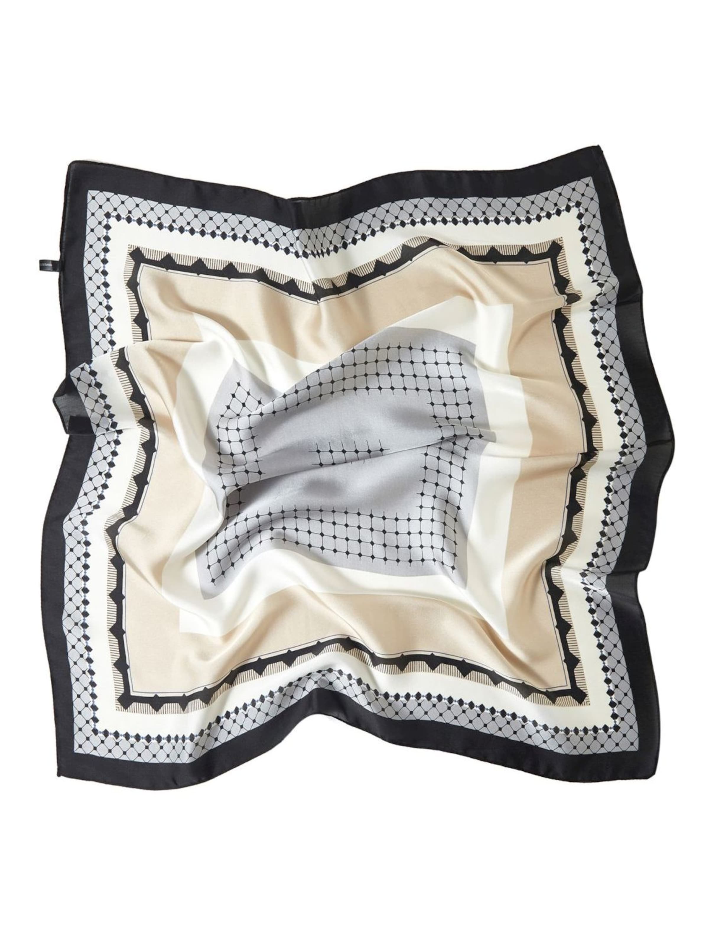 alberto cabale Scarf 'Petit carré de Soie Mixpoint Cléo' in Black: front