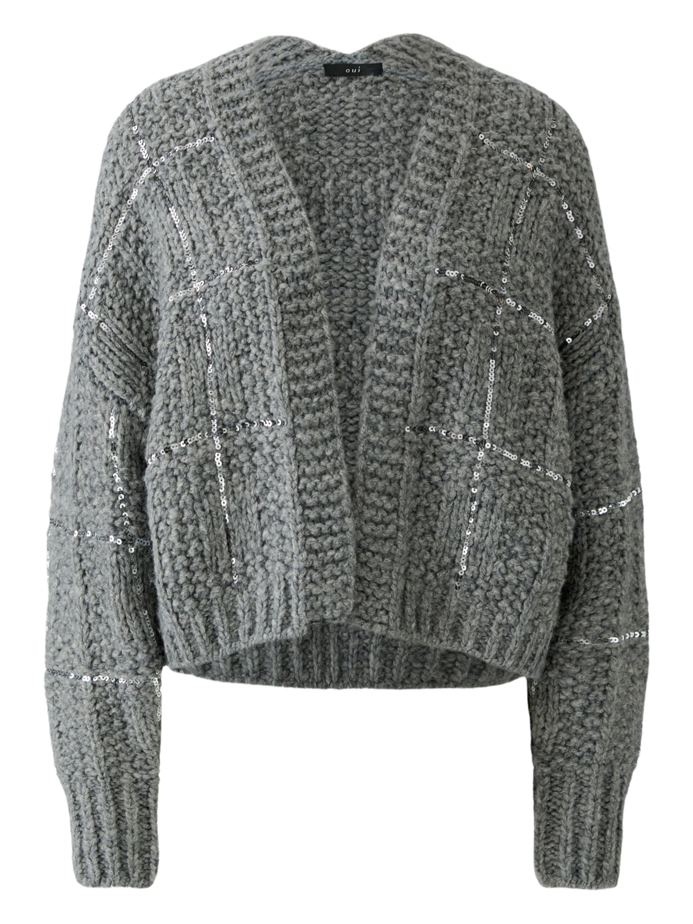 OUI Strickjacke in Grau: Vorderseite