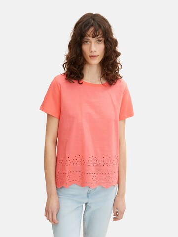 T-shirt TOM TAILOR en orange : devant