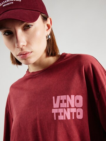 TOPSHOP Тениска 'Red Wine' в червено