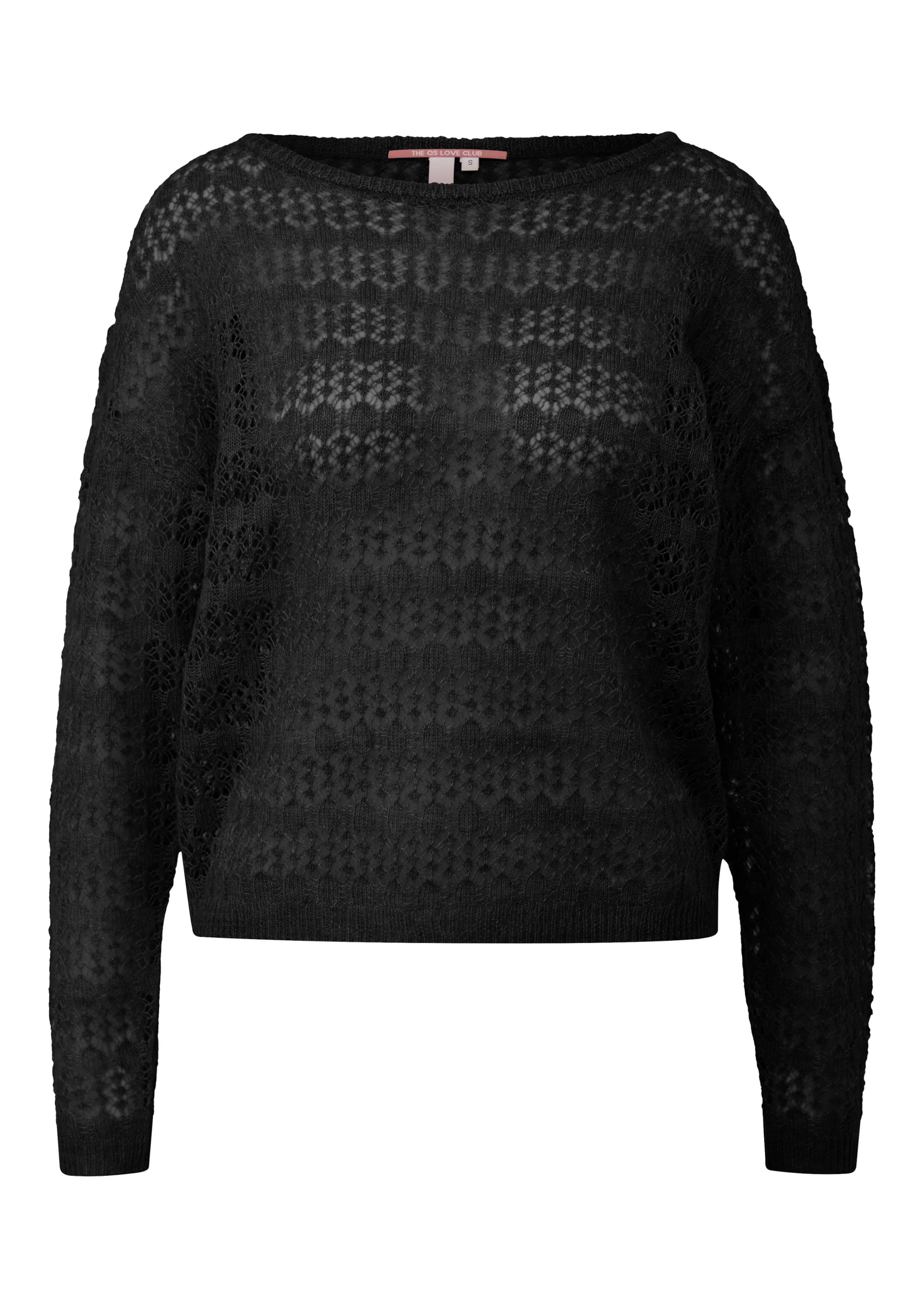 Pull-over QS en noir : devant
