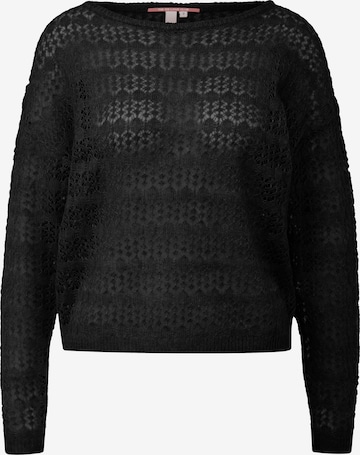 Pull-over QS en noir : devant