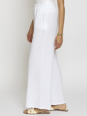 Wide Leg Pantalon 'Edaa' Lilavie en blanc