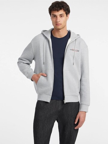 GUESS JEANS Sweatjacke 'American Tradition' in Grau: Vorderseite