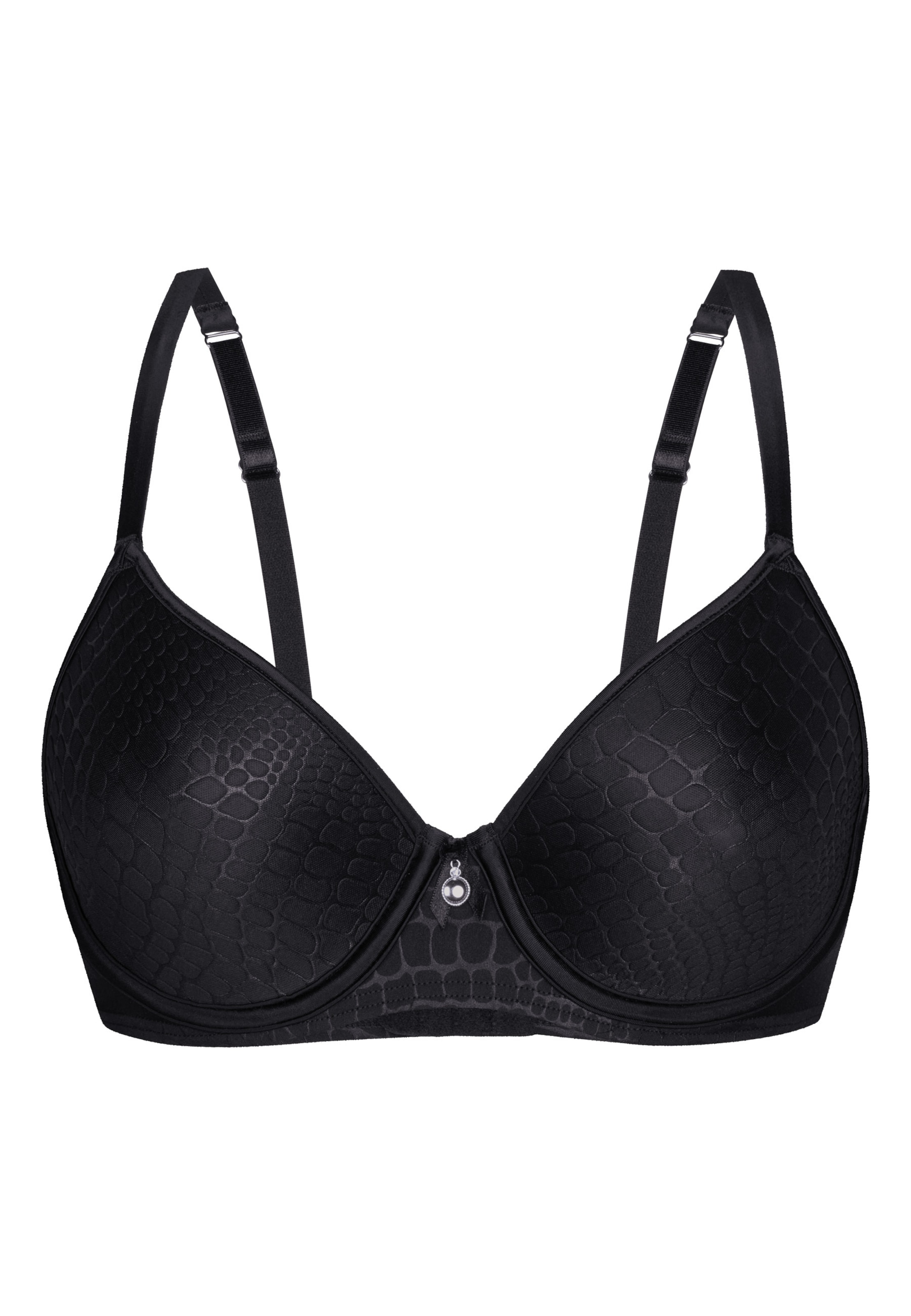 sassa T-shirt Bra 'PURE ANIMAL' in Black: front