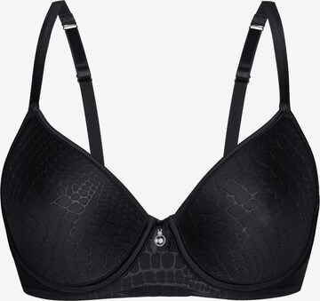 sassa T-shirt Bra 'PURE ANIMAL' in Black: front