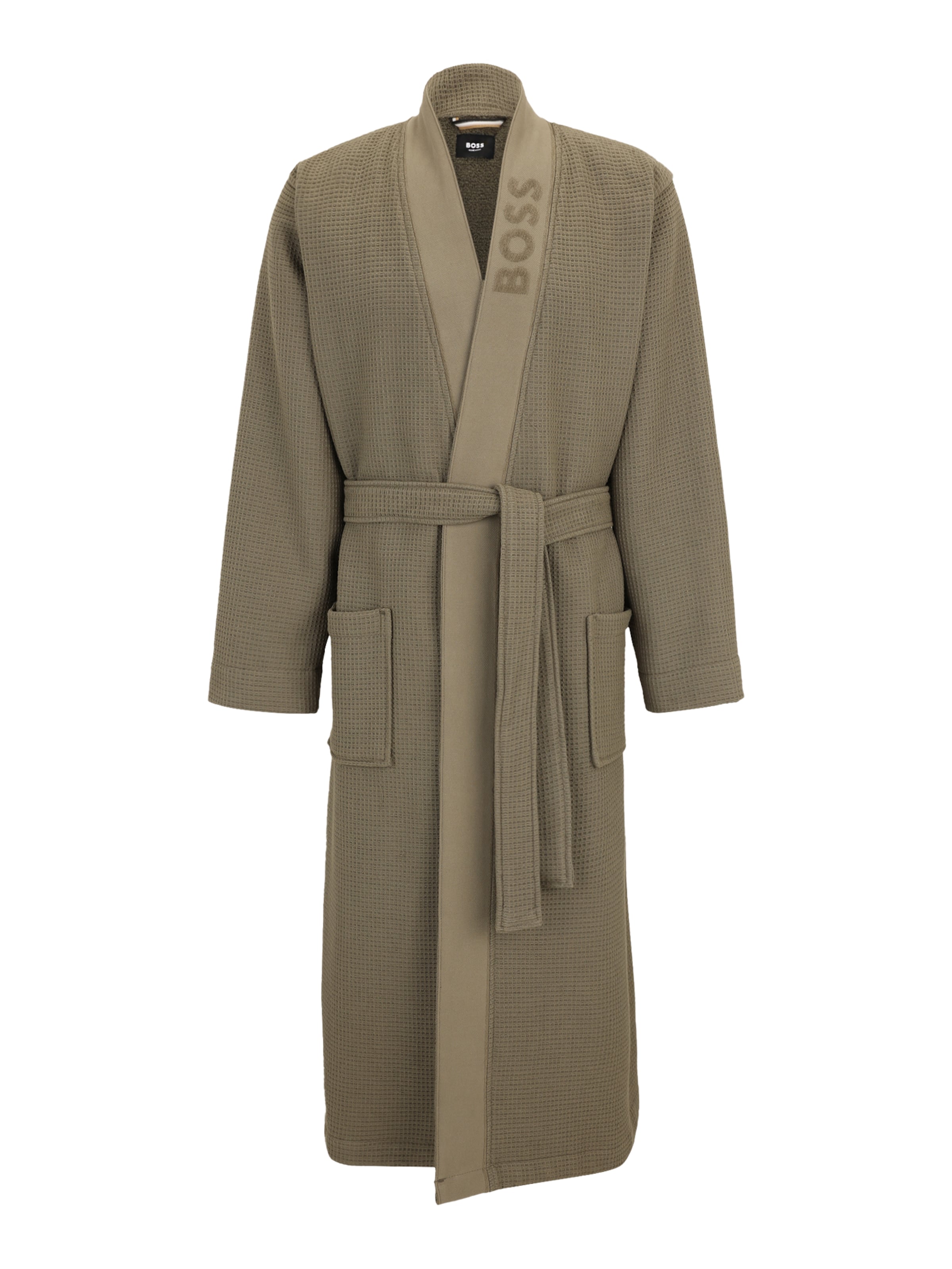 ruda BOSS Ilgas vonios chalatas: priekis