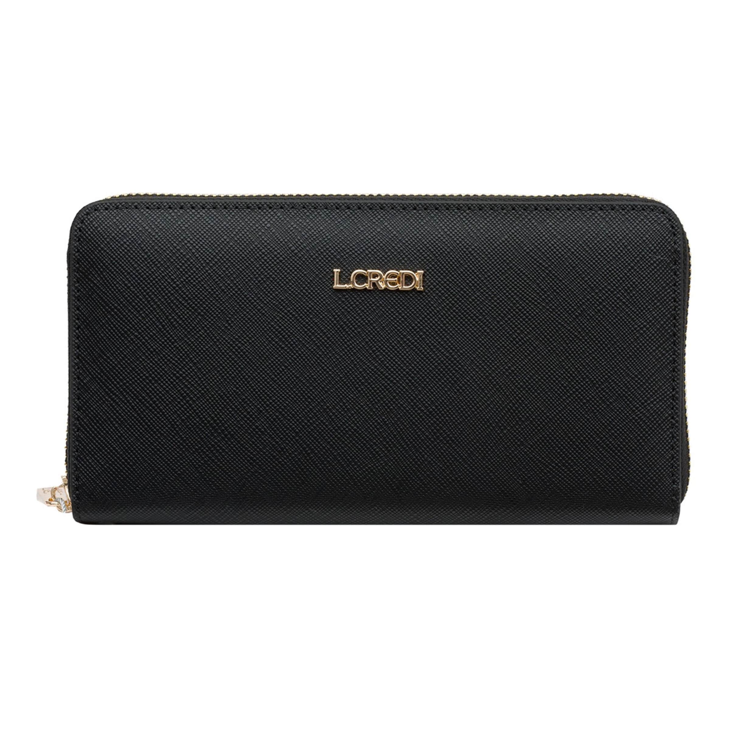L.CREDI Wallet 'Poema' in Black: front