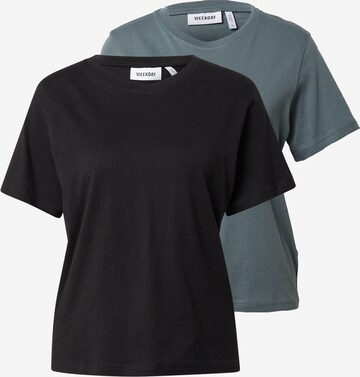 WEEKDAY Μπλουζάκι 'Essence Standard' σε μαύρο: μπροστά