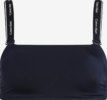 Bandeau Hauts de bikini Calvin Klein Swimwear en bleu : devant